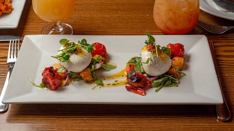 Fresh mozzarella with roasted tomatoes